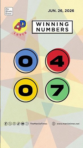PCSO Lotto Results: P128M Ultra Lotto 6/58, Mega Lotto 6/45, 4D, 3D, 2D | Jun. 26, 2026
