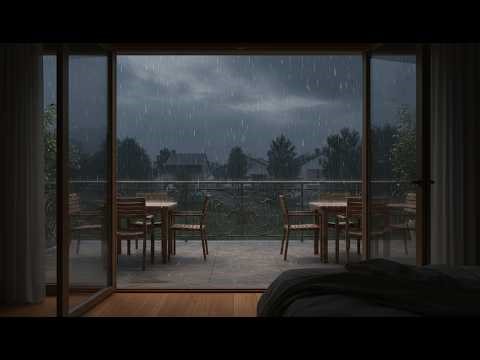 MISTY RAIN BALCONY ATRIUM | Emotional Healing Power | HUJAN BALKON KAMAR KACA|Kekuatan Pulih Jiwa 4K