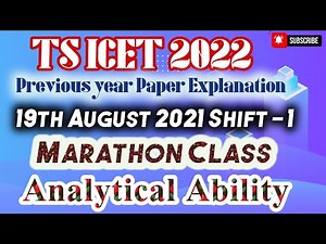 ts icet previous year paper explanation | ts icet analytical ability | icet marathon | #tsicet2022