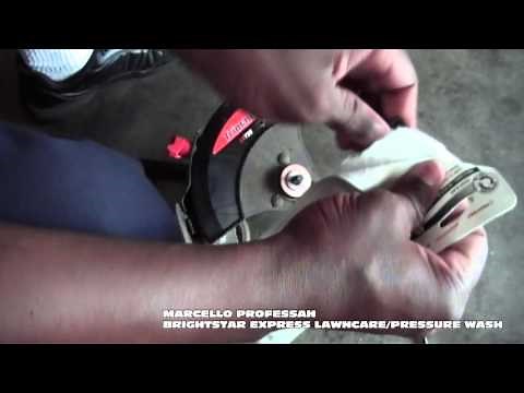 CHANGING THE BLADE ON THE TROY BILT TRIMMER ATTACHMENT