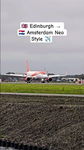 Iconic Orange easyJet A320neo Landing at Schiphol