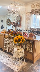 2.8K views · 1.8K reactions | Happy Tuesday friends! Our Autumn French country kitchen is a gathering spot in our home. When we moved in we took down a wall to open it up. While I miss the laundry room which was by the door, I am happy we can all sit around the island and be together. Enjoy your day ⚜️癩⚜️癩#frenchcountrykitchen #vintagekitchen #vintagehome | our1897farmhouse | Facebook