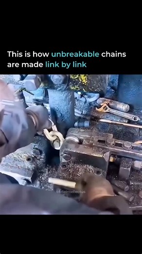Code Intellectus on Instagram: "Steel wire enters the machine. Arms bend it into a loop, lock it to the previous link, weld it shut. Repeat. No breaks. No weak points. These chains lift 50-ton cranes, anchor cargo ships in storms, and hold bridges during construction. Engineers designed this system knowing that one failed link means disaster. So they eliminated the possibility. Your daily work operates the same way - one broken step in your process and the entire output collapses. Build systems