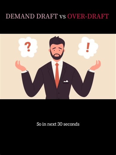 Demand Draft vs Over-Draft | what is Over-draft. #finance #youtubeshorts #shorts