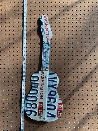 License Plate Guitar Wall Art- Handmade Metal Music Decor, Washington Plates - Etsy