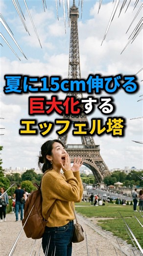 【エッフェル塔】夏になると15cm背が伸びる鉄の塔がヤバすぎる #雑学 #エッフェル塔 #パリ #海外の反応