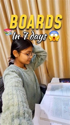 Boards are in 7 days😰📚| 10th study vlog #minivlog #class10 #studywithme #shorts