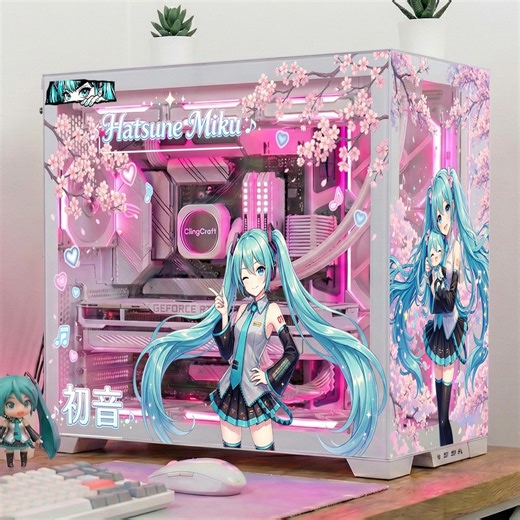 Hatsune Miku PC Case Skin – Static Cling Glass Skin – Tempered Glass Wrap – RGB Compatible – Kawaii Anime Gaming Setup – Custom Size - Etsy Australia