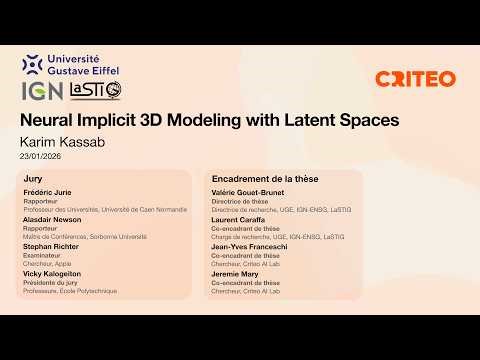 Neural Implicit 3D Modeling with Latent Spaces - PhD Defense, Karim Kassab