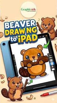 Cute BeaverDigital Art on iPad 🎨🔥 #art #ipad #shorts
