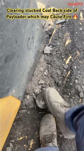 Coal Stucked Behind Payloader! Manual Clearing to Stop Fire Risk #shortsfeed #shorts #yt #trending