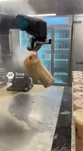 Robotic Arm Shakes Milk Tea Until the Cup Is Empty #funny #unexpected #memes #constructionfail