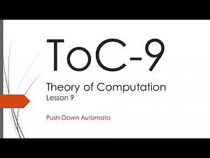 Theory of Computation - Lesson 9 - Cukurova University - Department of Computer Engineering