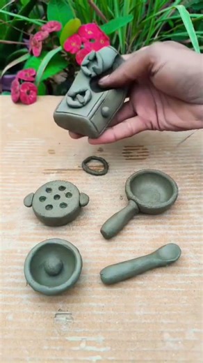 mitti ka kitchen set 🎭 #art #clay #clayart