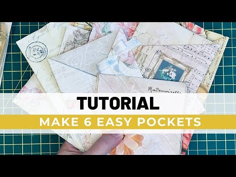 MAKE 6 EASY POCKETS - TUTORIAL / ONE PAGE WONDERS / JUNK JOURNAL FILLERS #papercrafts