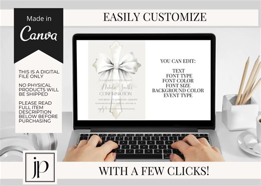 Confirmation Party Invite for Girls White Cross & Cream Bow Invitation Template Editable Coquette Confirmation Party Canva Invite Download - Etsy