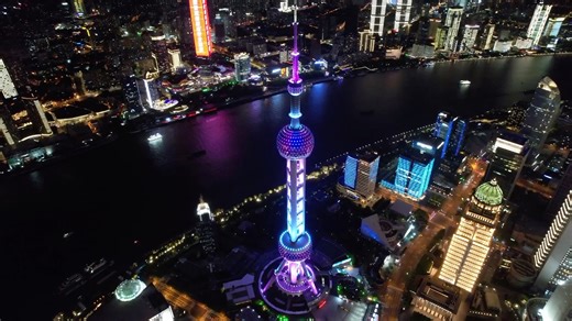 DJI AIR 2S上海夜拍，原片未调色，一英寸真香