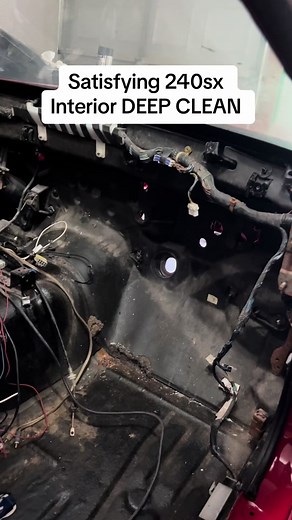 The rat’s nest interior on the S14 gets deep cleaned. Why did i wait so long to do this? Either way, today the 240sx’s interior gets a much needed deep clean using some steam, scrubbing, and a whole lot of conpressed air. This S14 will be a dream! #projectcar #s14 #carbuild #s13 #satisfying #deepclean #autodetailing #restoration #240sx #jdm #automotive #cars #cartok #driftcar #racecar #diy #beforeandafter #miata #tristankim #gtr #skyline #stem #autorepair #mechanic #carguy #cargirl