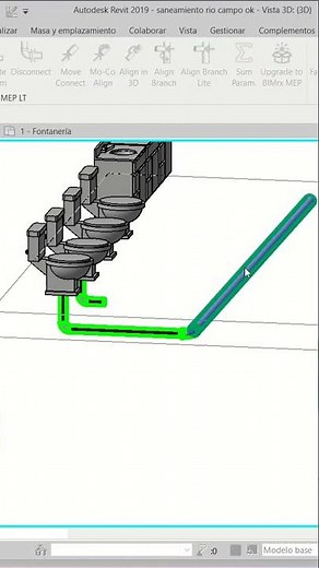 Connect sanitary fittings to pipe branches with slope Microdesk