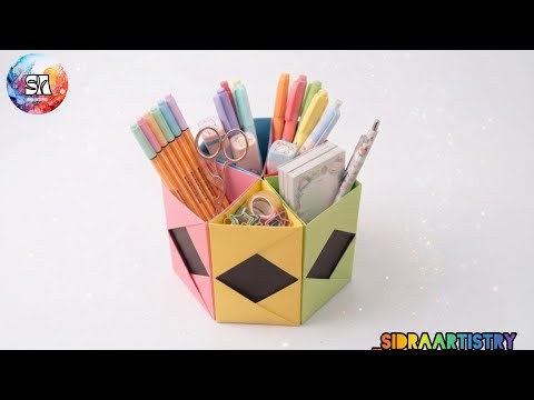 Origami Pencil Organizer ✨|How to make a paper organizer|DIY |Paper Craft