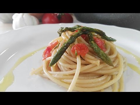Spaghetti con asparagi selvatici