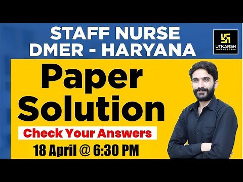 DMER Staff Nurse Haryana 2022 Paper Solution | Complete Analysis & Answer Key | By Raju Sir