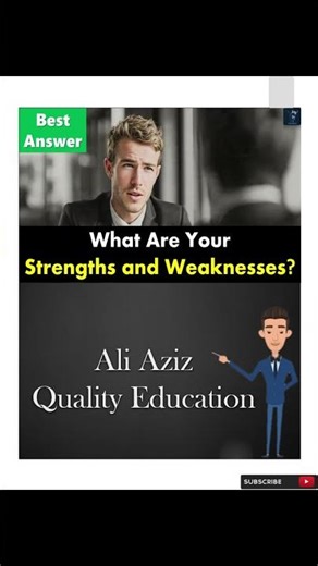 Strengths & Weaknesses 🔥 Perfect Interview Answer | ‪@AliAzizQualityEducation‬
