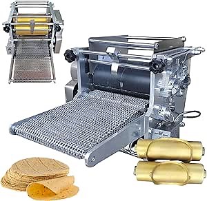 Automatic Corn Tortilla Press Tortilla Press Machine Corn Tortilla Making Machine Tortillas Press Maker with 2 moldings, Electric Chapatti Machine Suitable for Produce Tortilla, Roti, Taco