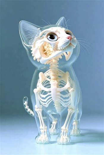 X-Ray Cat 3D Render 🐱 #shorts #3D #xray #cat #animation