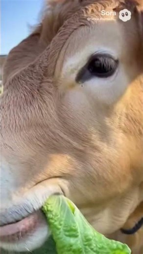 Cow Enjoying Crunchy Cabbage 🐄🥬 | Relaxing Eating ASMR