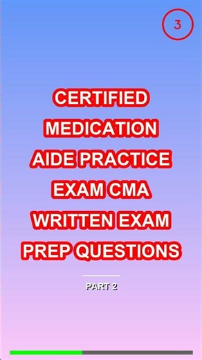 Certified Medication Aide Practice Exam CMA Writte