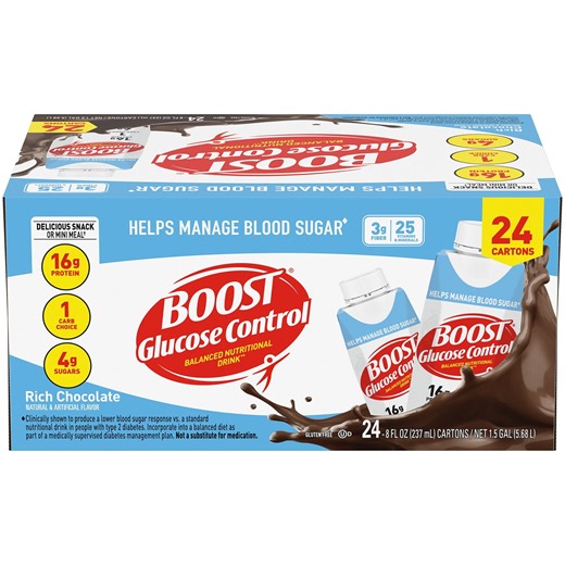 BOOST Glucose Control Nutritional Drink, Chocolate, 8 fl. oz., 24 pk. - Samsclub.com