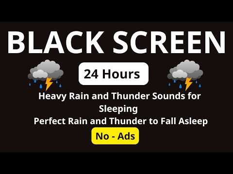 Heavy Rainstorm and Strong Thunder Sounds for Sleeping | Black Screen Rain for Sleep, Fall Asleep