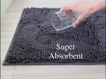 Bathroom Rugs Sets 4 Piece with Toilet Lid Cover, Non Slip Bathroom Mats Extra Soft Chenille Bath Rugs Absorbent Shaggy Rugs Perfect Plush Mats U-Shaped Toilet Rug and Toilet Cover Kitchen,Home Decor