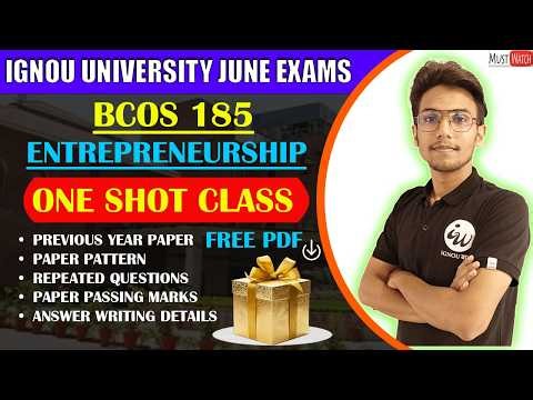 BCOS 185 ENTREPRENEURSHIP-ENG || IMPORTANT QUESTIONS || IGNOU WALAY