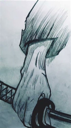 Drawing a Realistic Katana in Hand✨ #art #drawing#katanadrawing