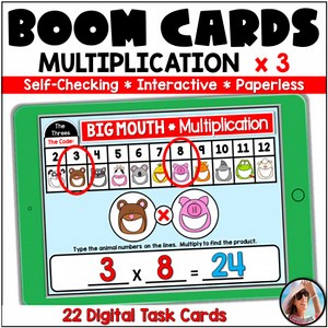 Multiplication Fact Fluency / Multiplication 3s Facts – Boom Cards