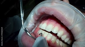 A dentist conducts a thorough examination of a persons teeth, checking for cavities, gum health, and overall dental hygiene