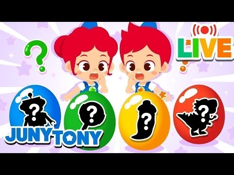 🔴JunyTony LIVE🔴 Telur Berwarna yang Berisi Camilan | Lagu Anak Anak | JunyTony Bahasa Indonesia
