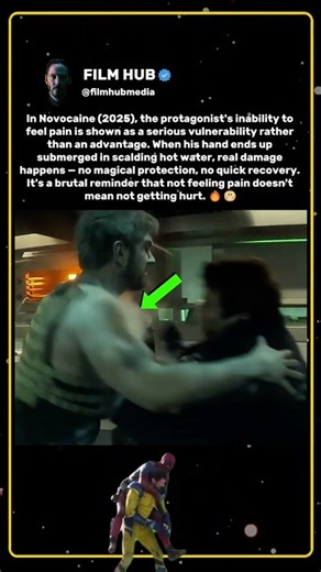 In Novocaine (2025), his condition was never treated as a superpower