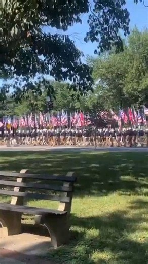 White nationalist Patriot Front gang marches through DC chanting 'reclaim America'
