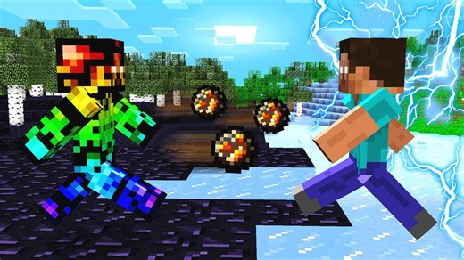 Herobrine fights boss Steve in Minecraft epic battle