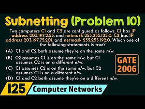Subnetting (Solved Problem 10)