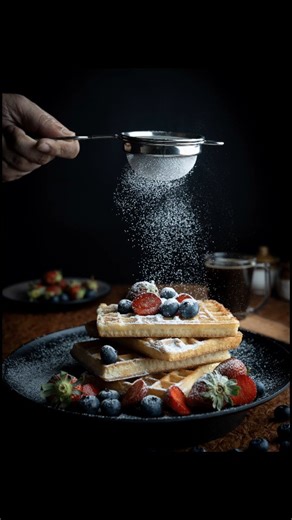 Golden Grid Films on Instagram: "Five hours behind the scenes for a few seconds on your screen 🧇✨ — because good waffle shots don’t rush themselves. 😉 Behind the scenes 📹 vs Results 🔥 . . . . . . [Waffles Food photography ideas Studio lighting setup ideas learn more about camera Sony alpha user Advertisement service insta reels Nagpur Maharashtra India]"