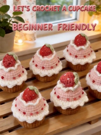 Beginner-Friendly Crochet Strawberry Cupcake Tutorial