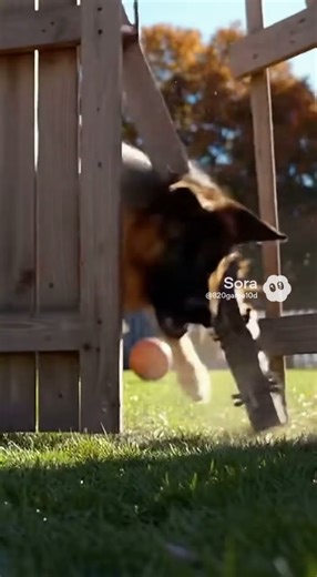 German Shepherd Chases Down Wild Fox in Suburban Yard! 🐕🦊⚡ #RealFight #DogVsWild #shortsyoutube