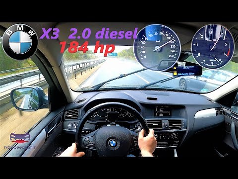 BMW X3 F25 I 2.0d 184hp Top speed and Acceleration on Autobahn