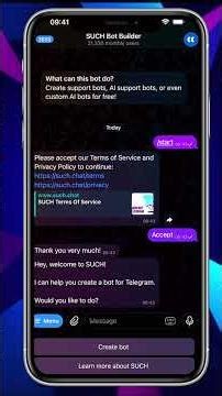 Build a Telegram Support Chatbot in 60 Seconds with SUCH