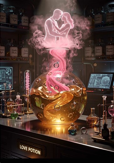 The alchemist watched as the final ingredient settled into the flask, turning the liquid into glowing amber. Within seconds, the steam began to swirl, forming the unmistakable shape of two people lost in time. This Valentine's Day, you can create your own love potion with @DreamFace_ai and see your vision come to life. Use promo code Rv7la8h5 to begin. The formula for magic is finally within your reach. #lovepotion #valentinesday #aiart #digitalart #romance