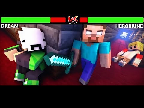 Dream vs Herobrine Fight Healthbars (Animation: ‪@krefix‬)